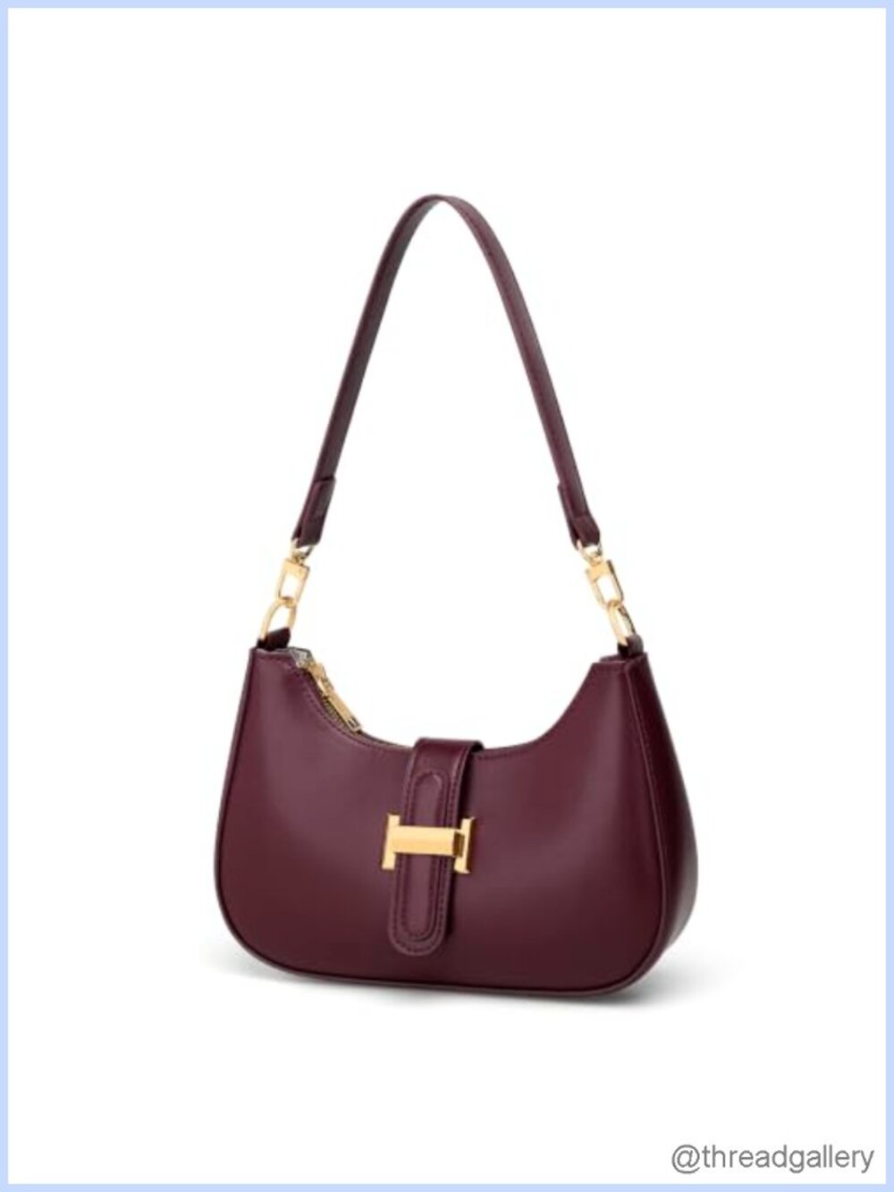 Small PU Vegan Leather Crescent Hobo Shoulder Bag Clutch Purse